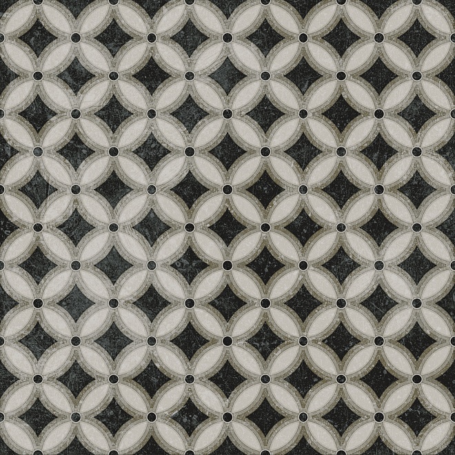 Декор Фреджио 2 чёрно-белый 20x20x0,8
